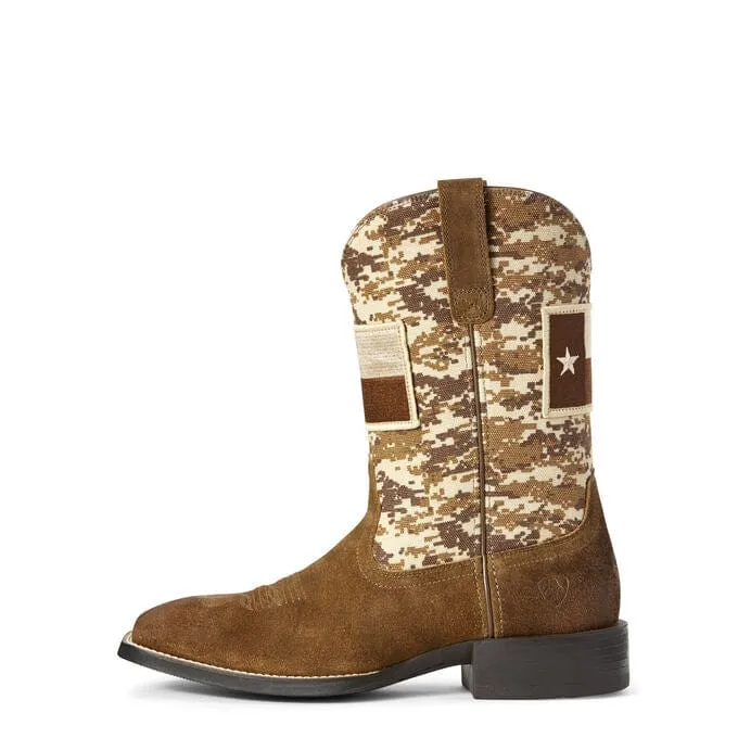 ARIAT ANTIQUE MOCHA SPORT PATRIOT TEXAS BOOT