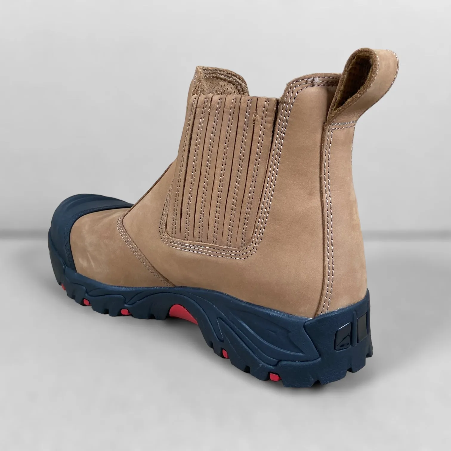 Blue Light Card Tan Slip On Safety Boots   Socks Bundle