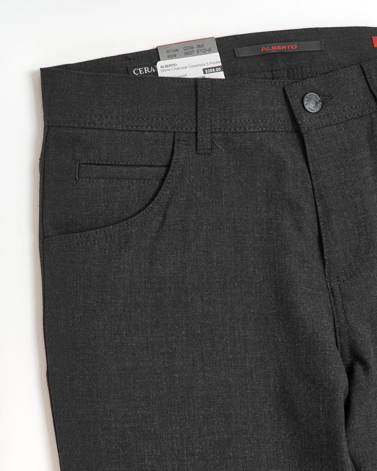 Charcoal 'Stone' Modern Fit Ceramica 5 Pocket Tech Dress Pants