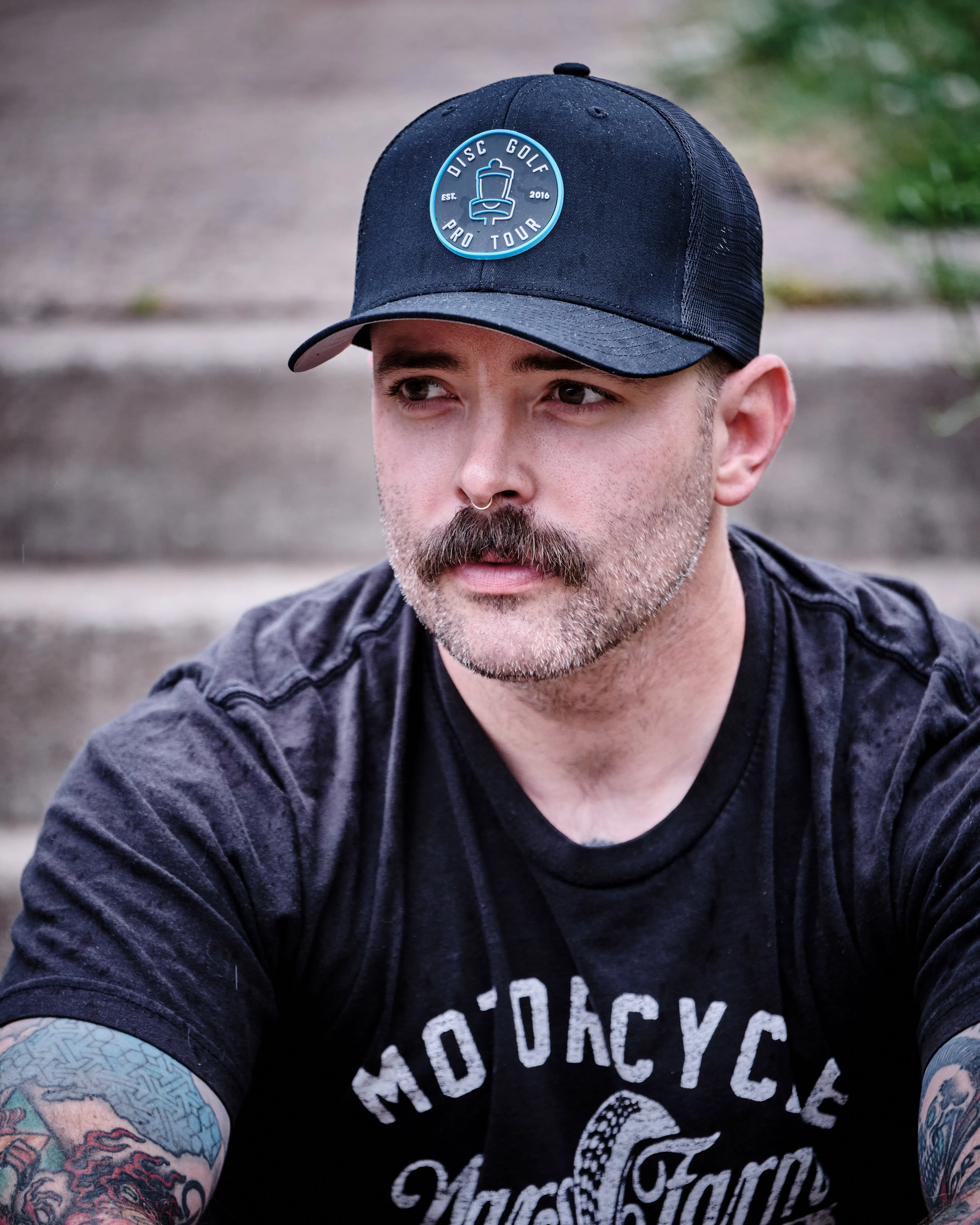 DGPT Pure Lines PVC Patch - Flexfit Mesh Snapback Hat - Black