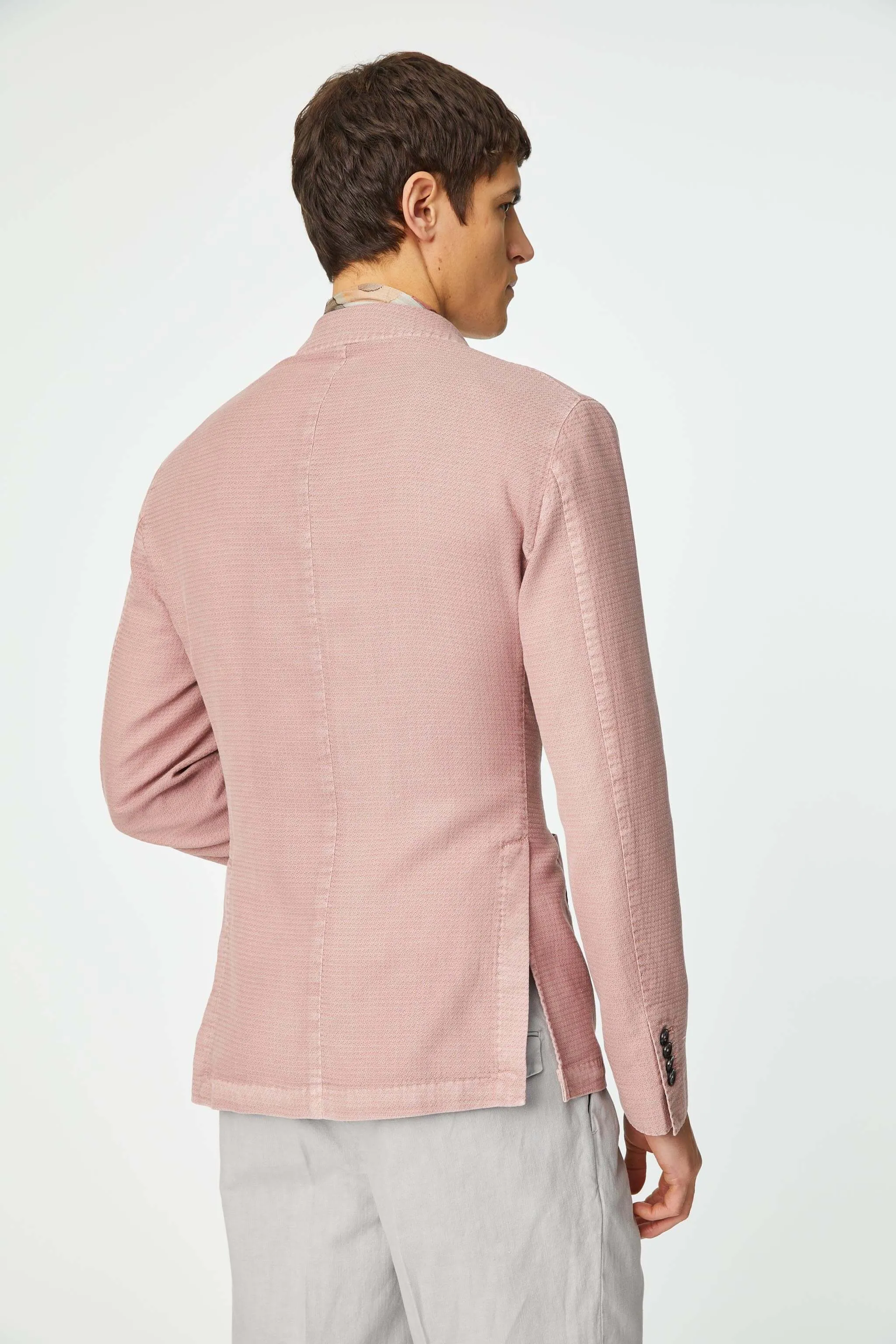 Dusty Pink Cotton Stretch Unconstructed Jacket - LBM 1911