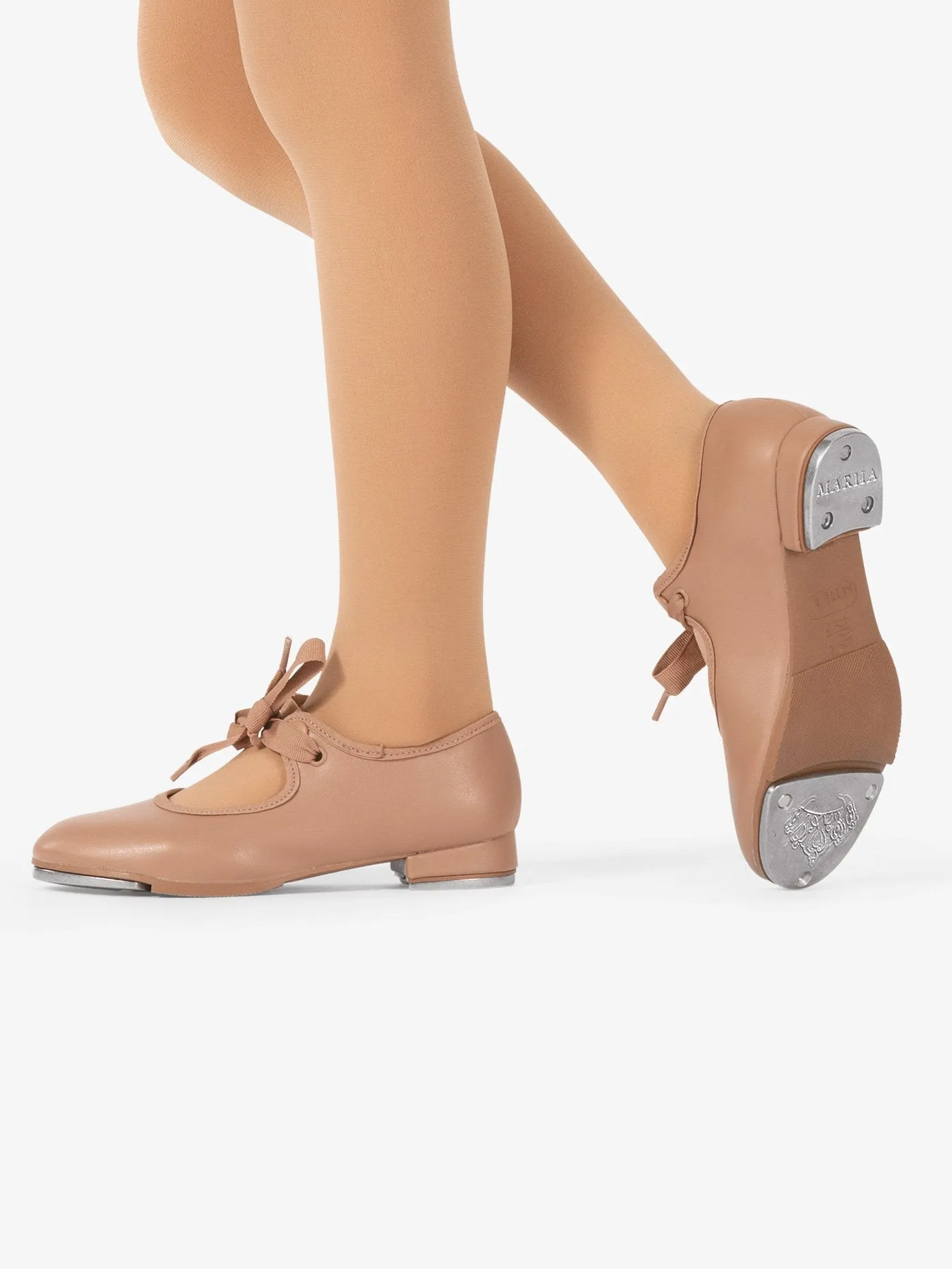 Girls Ribbon Tie Vegan Tap Shoes