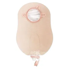 Hollister 18912 New Image 2-Piece Urostomy Pouch 1-3/4" Flange, 9" L, Beige, Multi-Chamber Collection System With Re-Designed Valve. Made With Softer Material And Streamlined Shape.