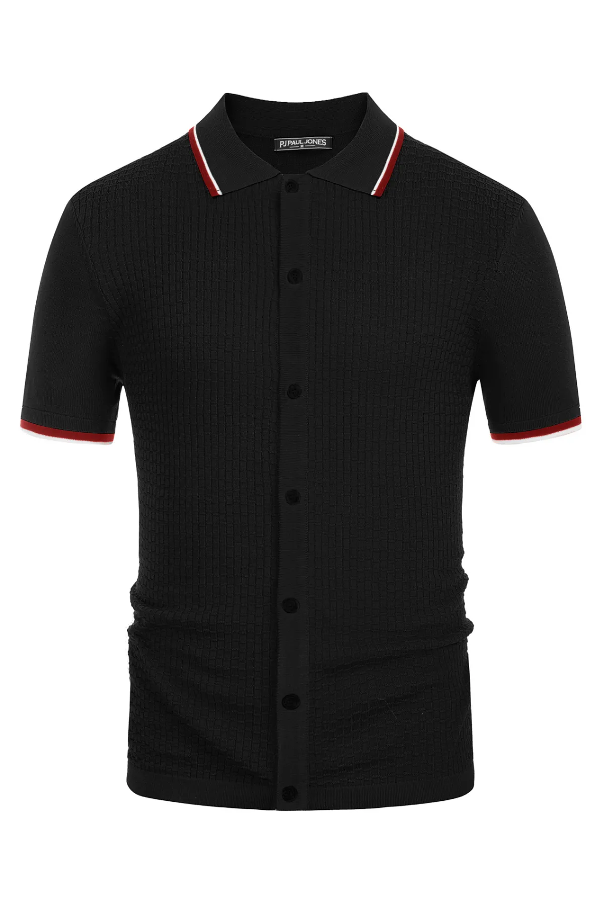 Mens Knitted Polo Cardigans Shirts Quarter Zip Polo T Shirt