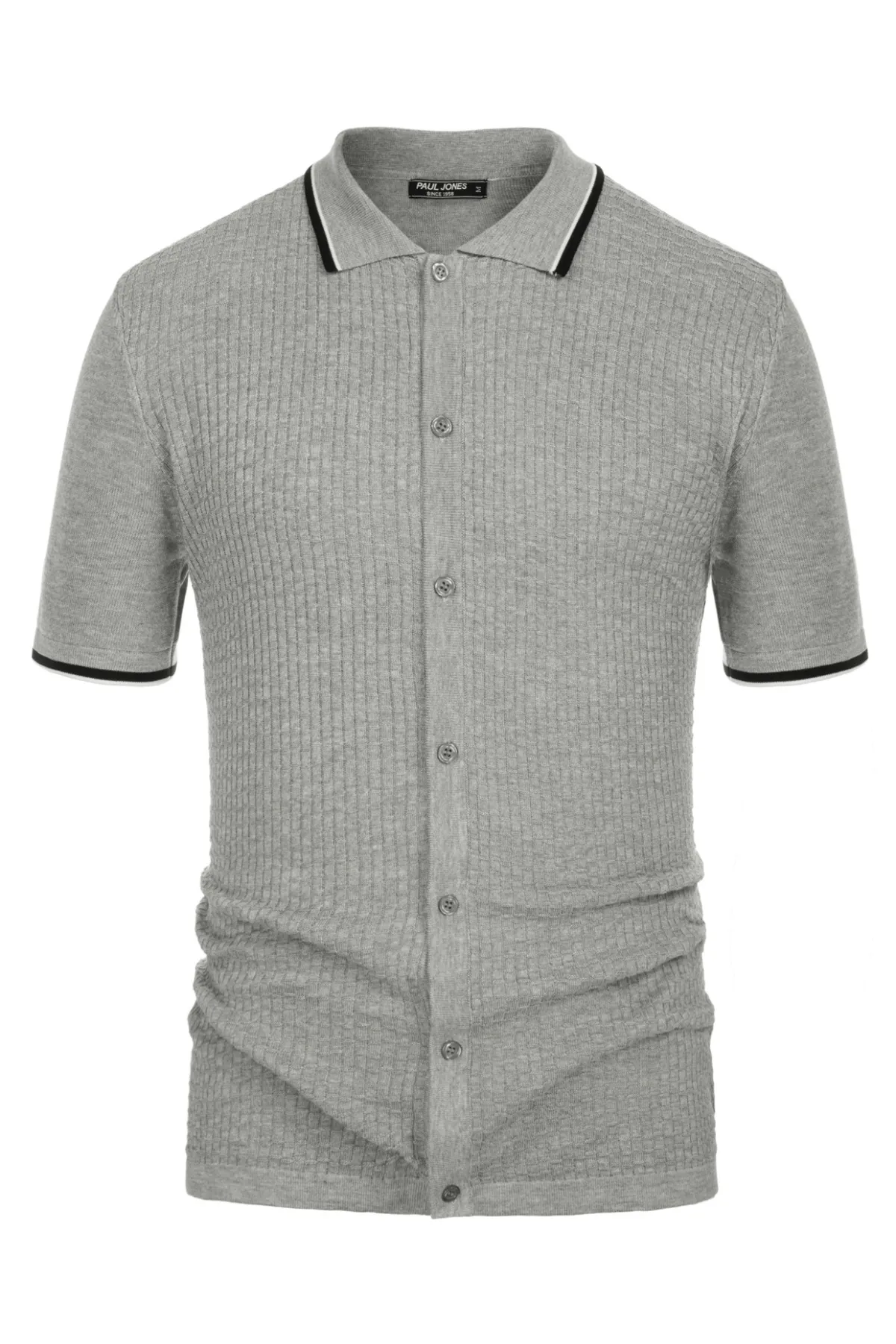 Mens Knitted Polo Cardigans Shirts Quarter Zip Polo T Shirt