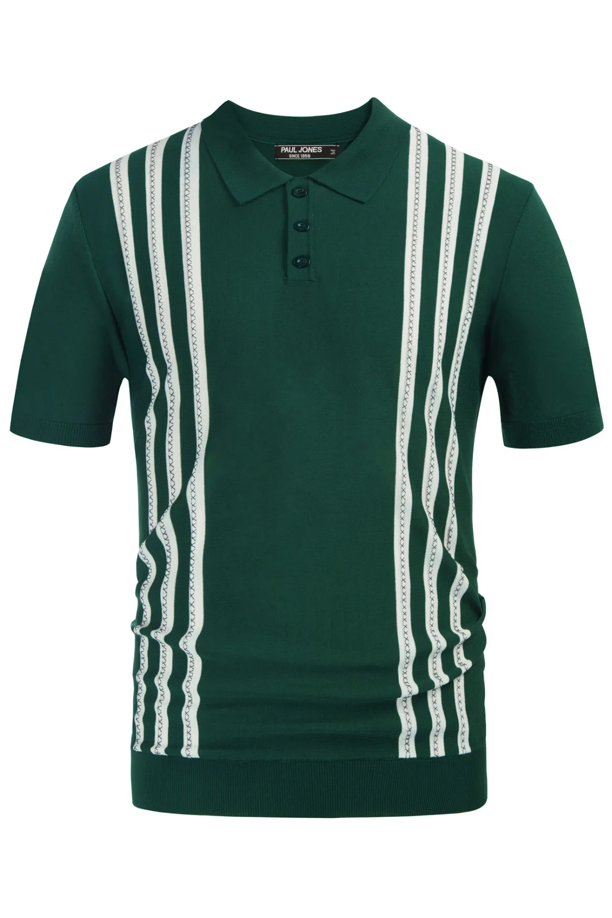 Men's Vintage Stripe Knitted Polo Pullover Shirts Short Sleeve Golf Knit Mens Polo Shirt