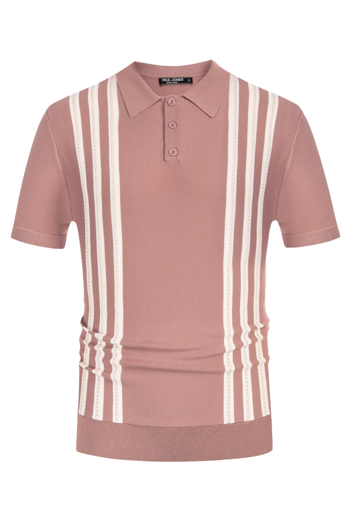 Men's Vintage Stripe Knitted Polo Pullover Shirts Short Sleeve Golf Knit Mens Polo Shirt