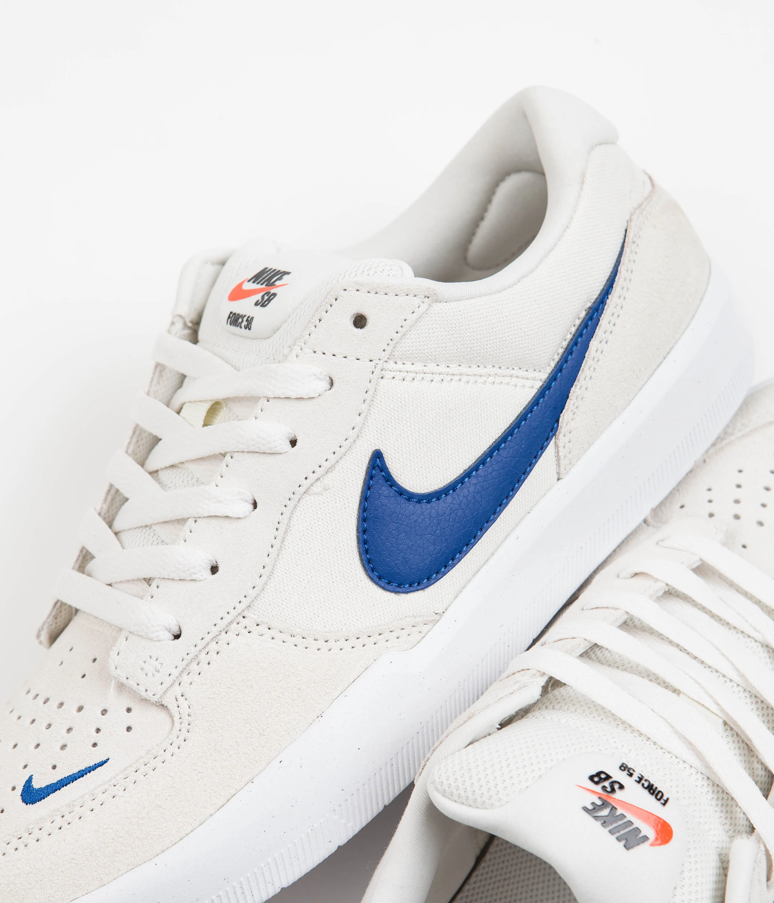 Nike SB Force 58 Shoes - Phantom / Blue Jay - Phantom - White