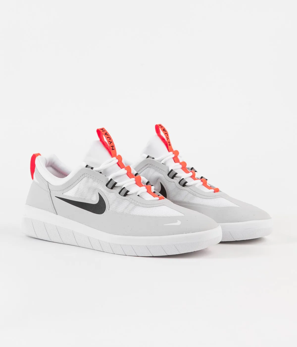 Nike SB Nyjah Free 2 Shoes - Neutral Grey / Black - White - Bright Crimson