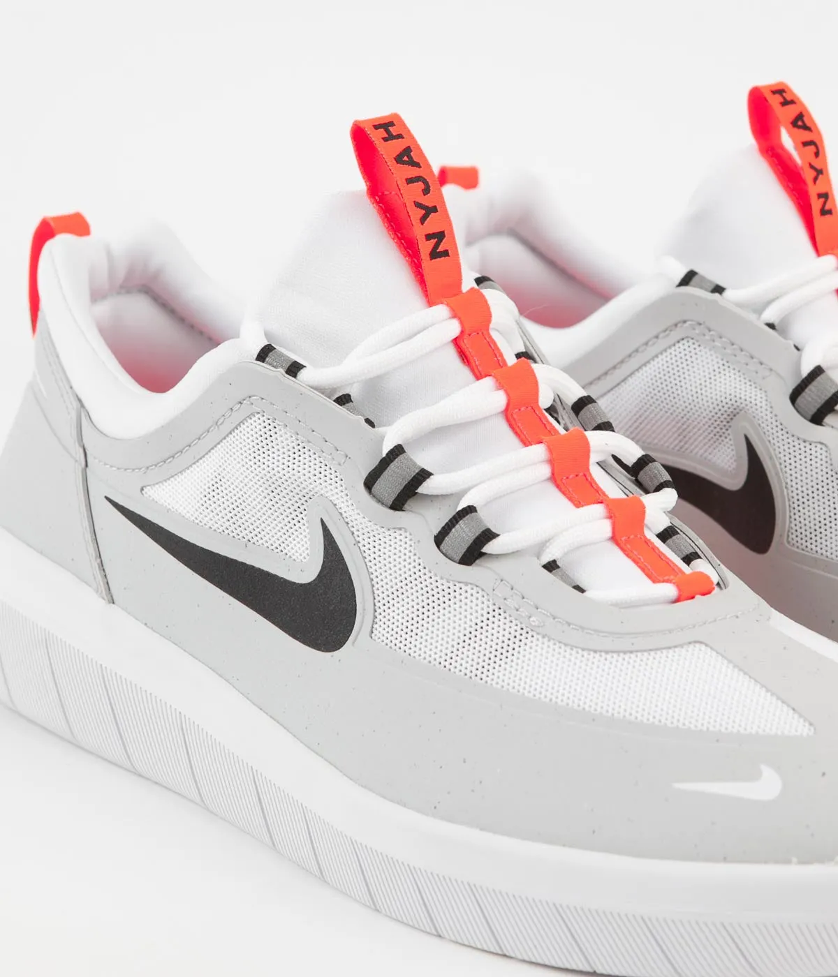 Nike SB Nyjah Free 2 Shoes - Neutral Grey / Black - White - Bright Crimson