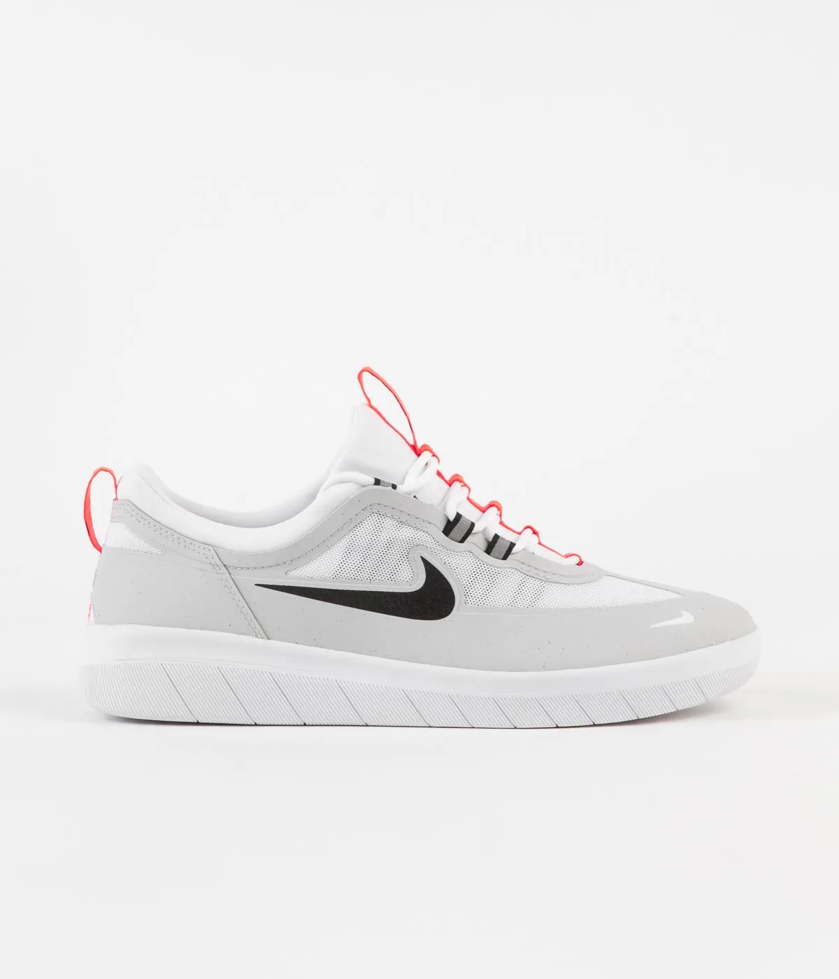 Nike SB Nyjah Free 2 Shoes - Neutral Grey / Black - White - Bright Crimson