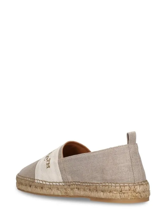 Off-White   Bookish linen &amp; cotton espadrilles 