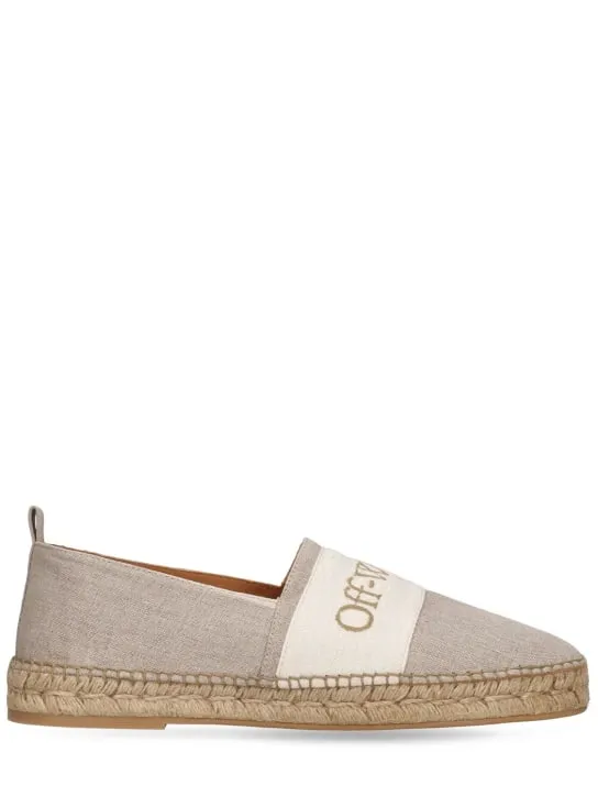 Off-White   Bookish linen &amp; cotton espadrilles 