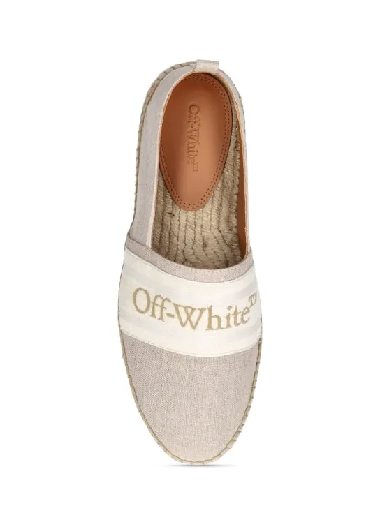 Off-White   Bookish linen &amp; cotton espadrilles 