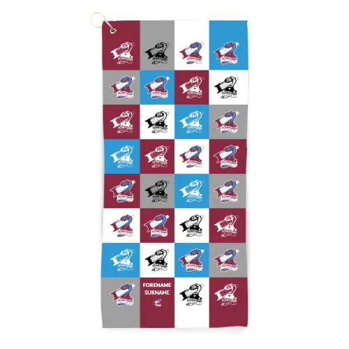 Personalised Scunthorpe United Chequered Golf Towel