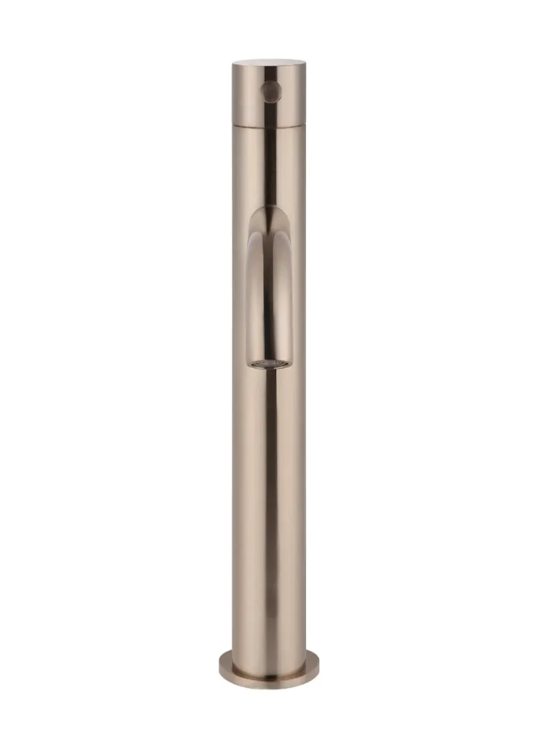 Piccola Tall Basin Mixer Tap with 130mm Spout - Champagne