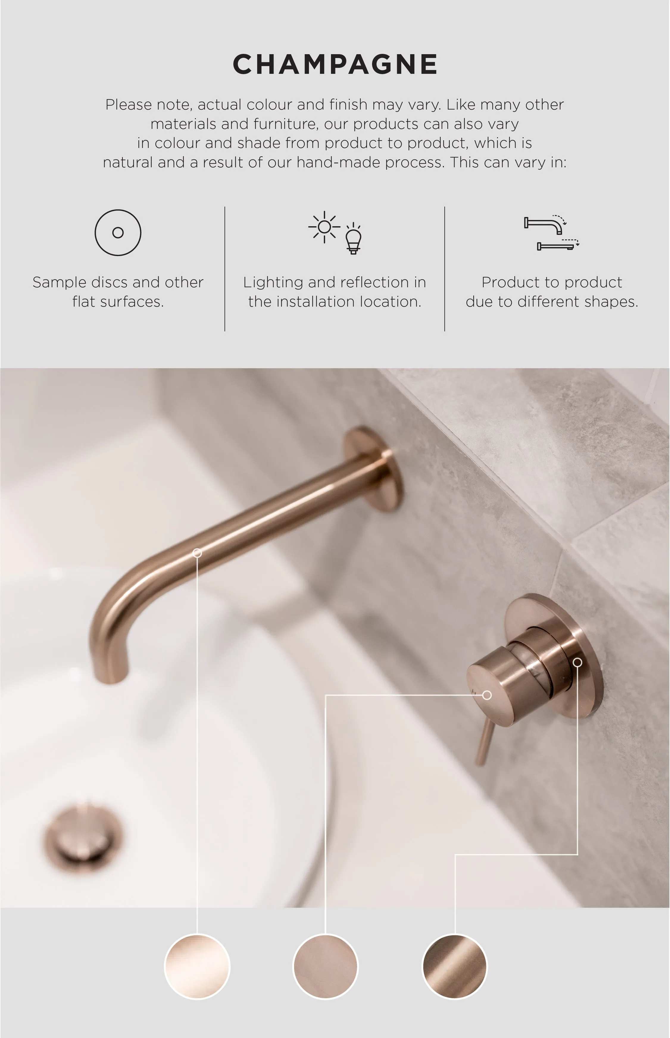 Piccola Tall Basin Mixer Tap with 130mm Spout - Champagne