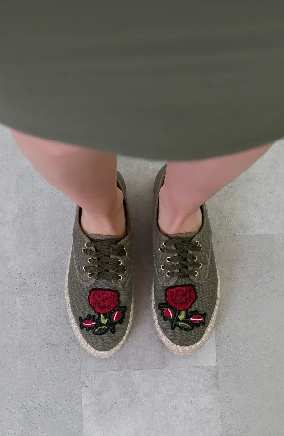 Rozen Espadrilles Legergroen