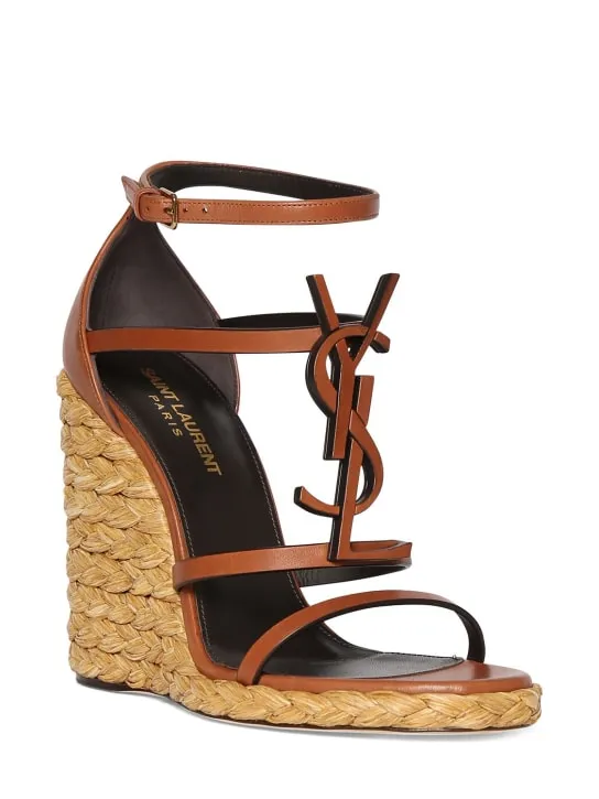 Saint Laurent   105mm Cassandra leather espadrilles 