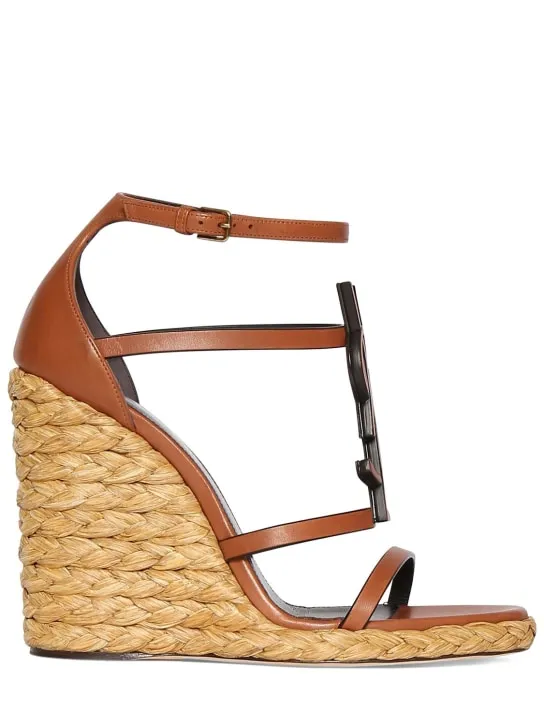 Saint Laurent   105mm Cassandra leather espadrilles 