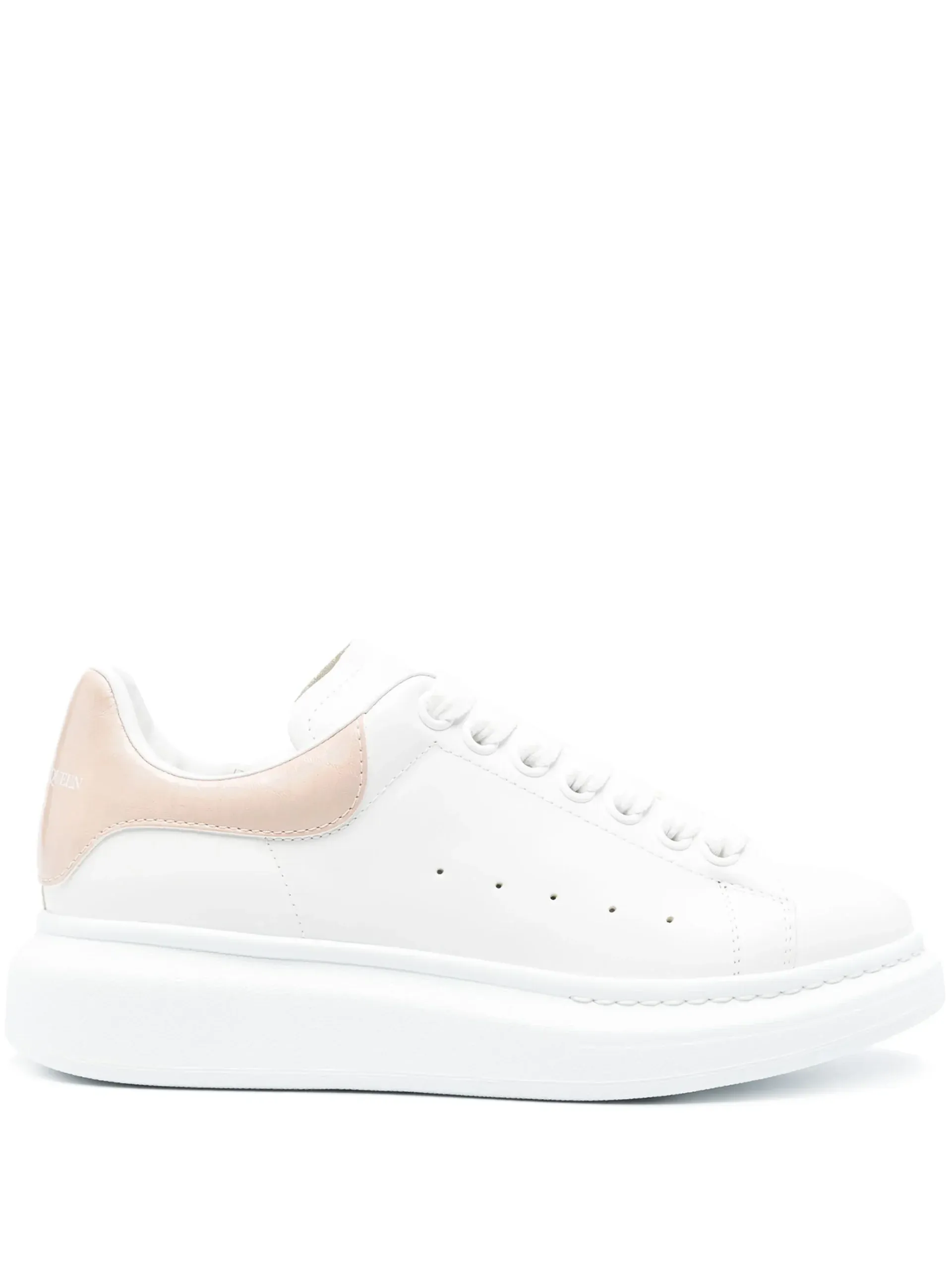 Sneakers Alexander McQueen Crocodile-detail alb/roz