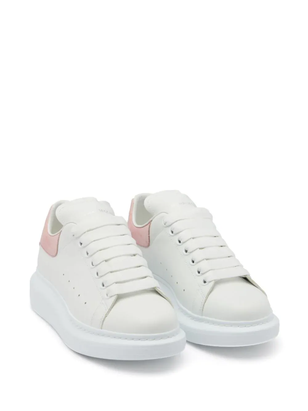 Sneakers Alexander McQueen Oversized Croco alb/roz