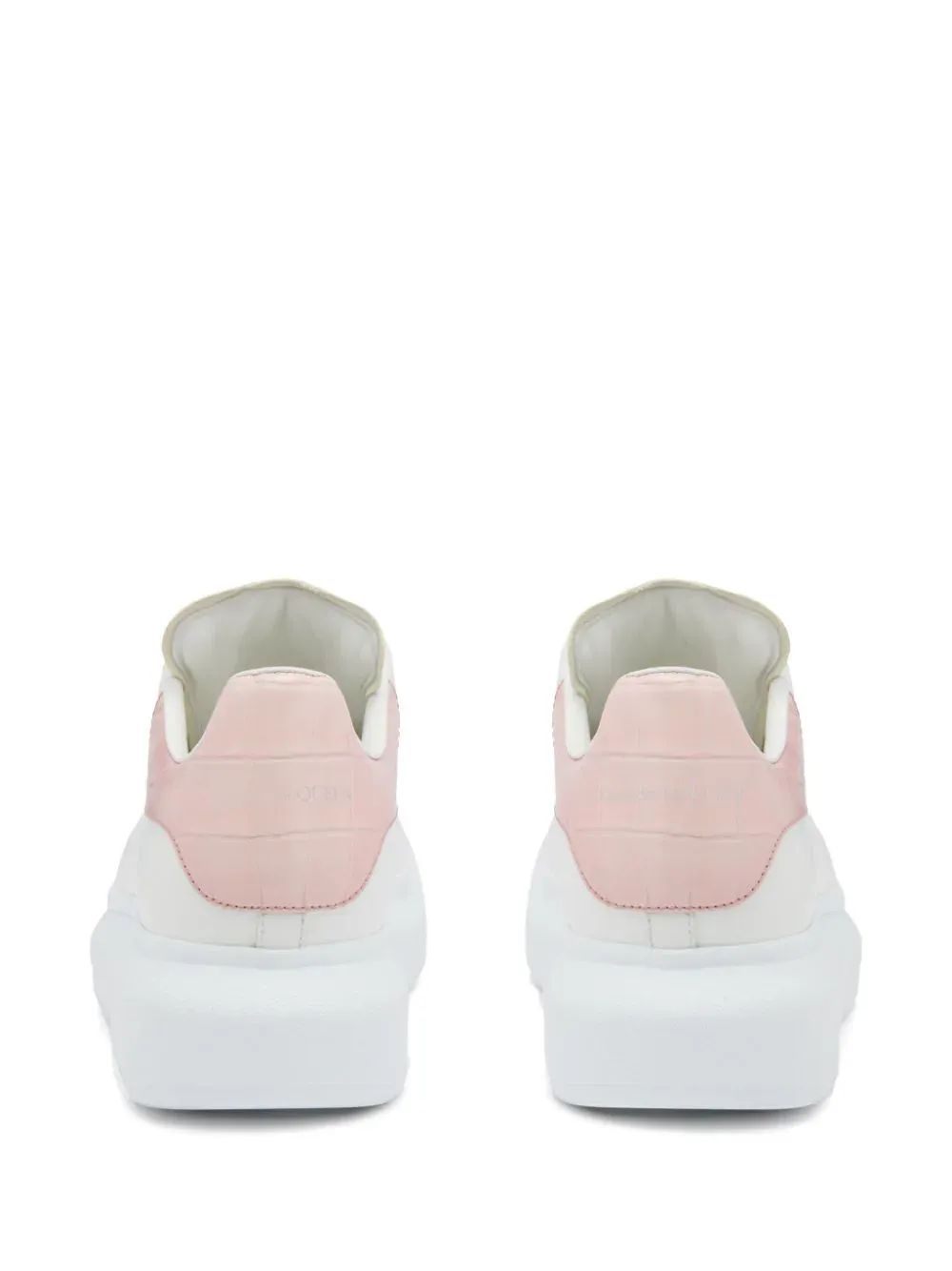 Sneakers Alexander McQueen Oversized Croco alb/roz