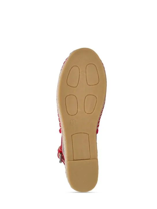 Stella McCartney Kids   Raffia espadrilles w/lace 