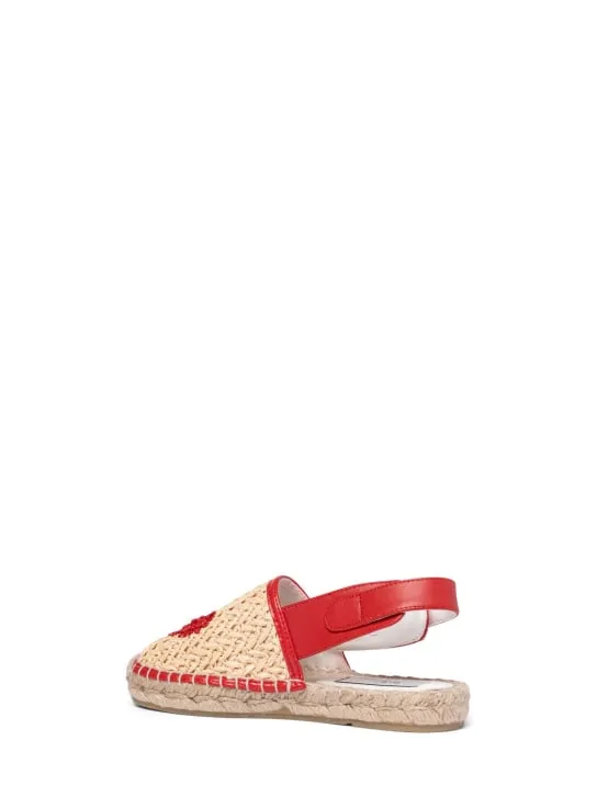Stella McCartney Kids   Raffia espadrilles w/lace 