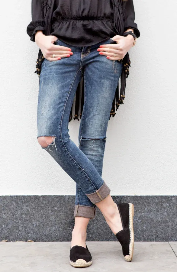 Suede Espadrilles Black