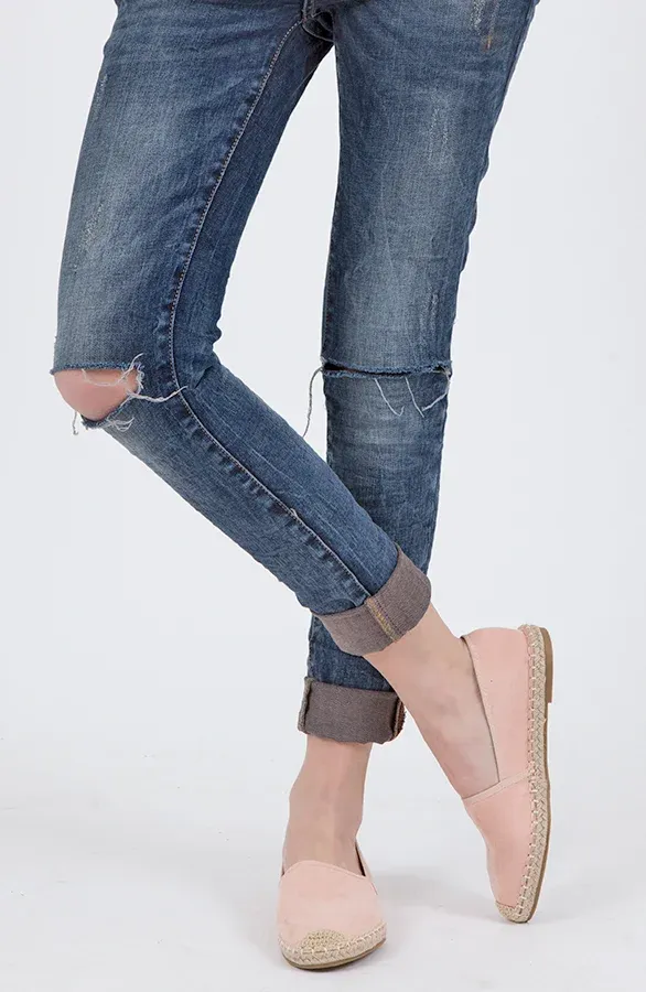 Suede Espadrilles Blush Pink