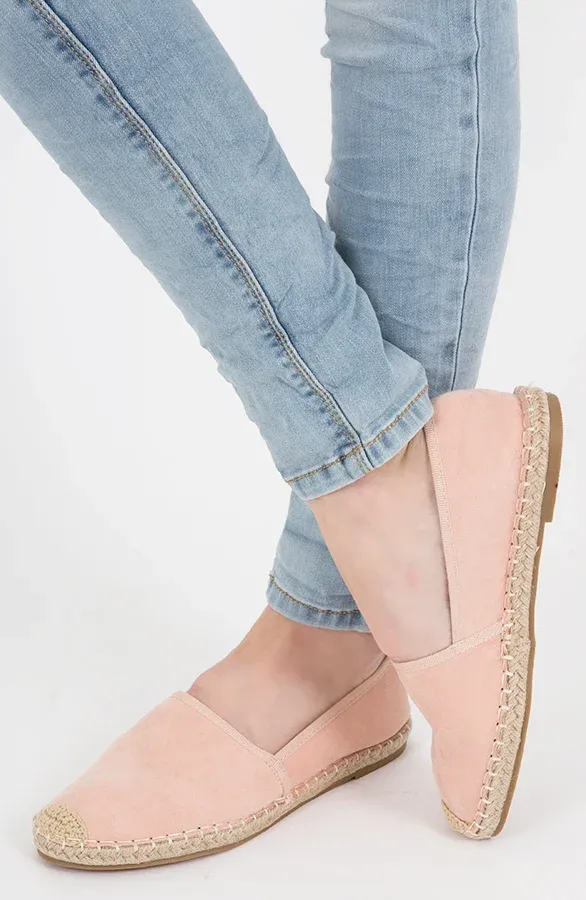 Suede Espadrilles Blush Pink