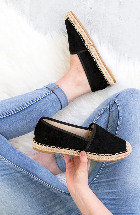 Suede Espadrilles Zwart